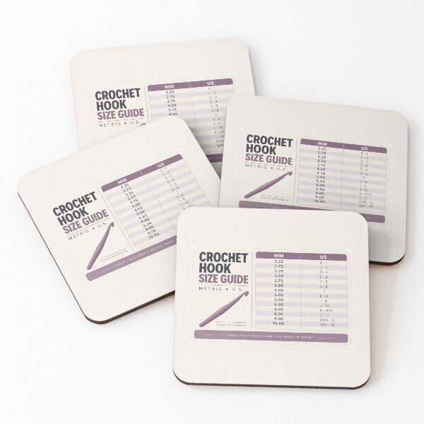 Item preview, Crochet Hook Size Guide Desk Mat – Metric to US Conversion Chart designed and sold by astersgraphics.