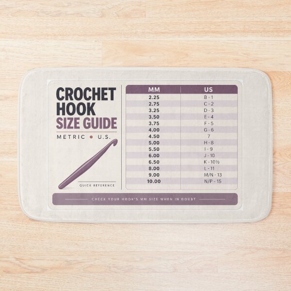 Item preview, Crochet Hook Size Guide Desk Mat – Metric to US Conversion Chart designed and sold by astersgraphics.