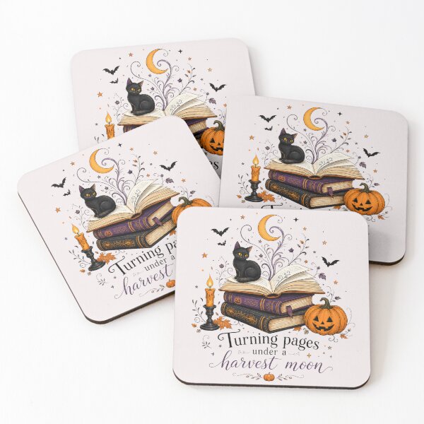 Item preview, Witchy Black Cat Reading Books Harvest Moon designed and sold by JessArty ⭐⭐⭐⭐⭐.
