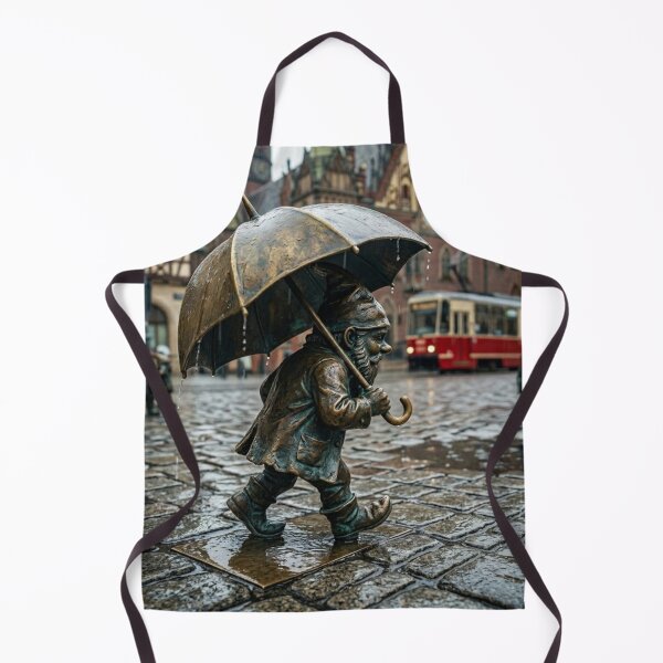 Item preview, Rainy Day Umbrella Gnome Art Print – Whimsical Rainy Day Gift, Poland Travel Decor designed and sold by Purrfecta.
