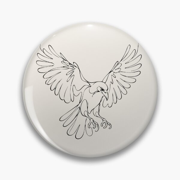 Item preview, Flying Crow Line Art – Simple Bird Line Drawing designed and sold by FemmePod.