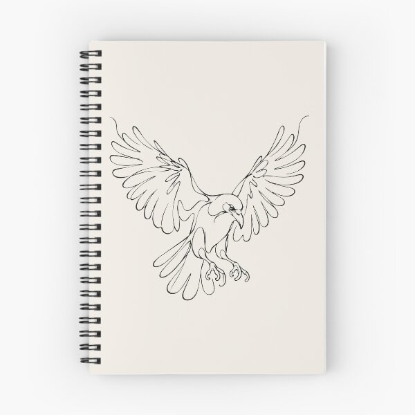Item preview, Flying Crow Line Art – Simple Bird Line Drawing designed and sold by FemmePod.