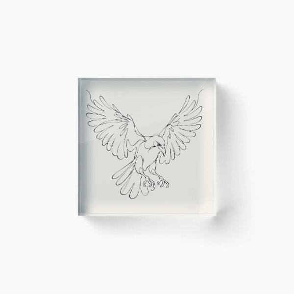 Item preview, Flying Crow Line Art – Simple Bird Line Drawing designed and sold by FemmePod.