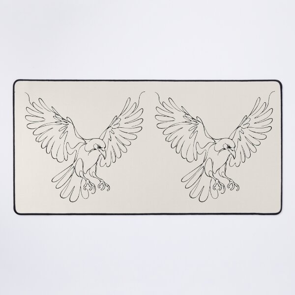 Item preview, Flying Crow Line Art – Simple Bird Line Drawing designed and sold by FemmePod.