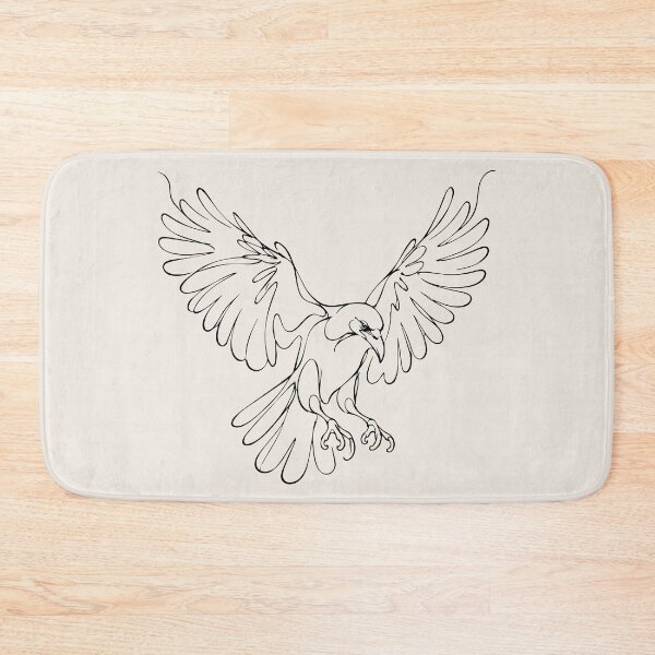 Item preview, Flying Crow Line Art – Simple Bird Line Drawing designed and sold by FemmePod.