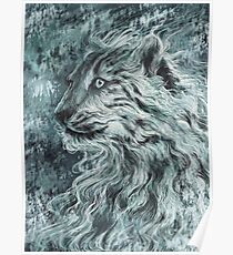 Snow Leopard / Wild Cat - Dark Design Poster