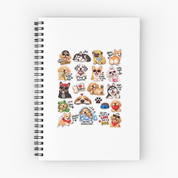 Item preview, Cute Funny Dog Sticker Sheet – Kawaii Puppy Reactions, Dog Lover Sticker Pack designed and sold by ArtSculpt.