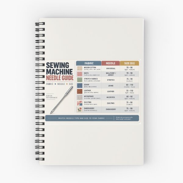 Item preview, Sewing Machine Needle Guide Desk Mat – Fabric Needle Size Reference Chart designed and sold by astersgraphics.
