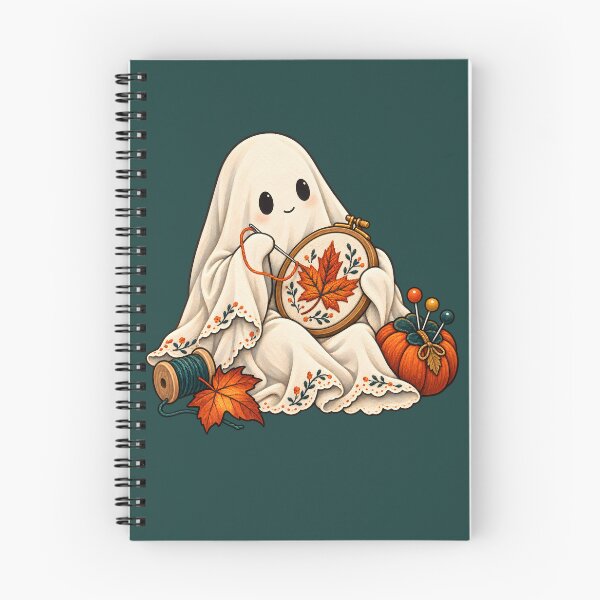 Item preview, Moonlit Mending Cozy Halloween Embroidery Ghost designed and sold by PtdArt.