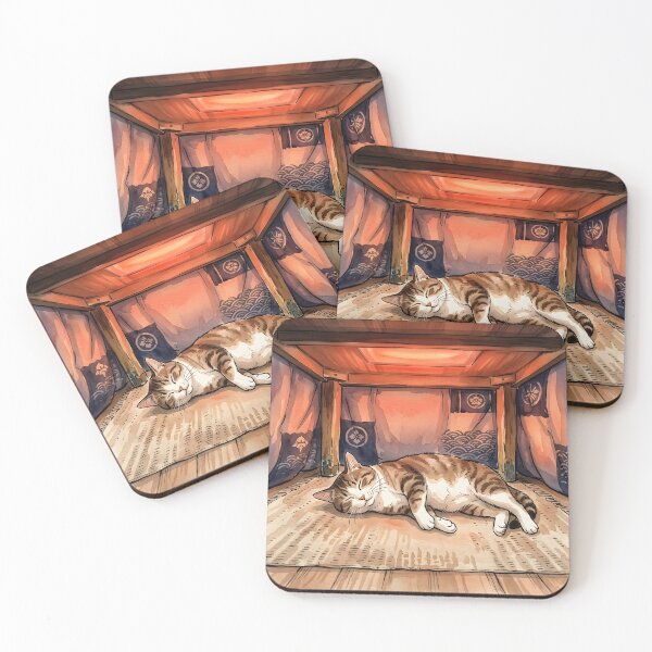 Item preview, Cat Napping Under a Kotatsu in Japanese Winter designed and sold by japaneseries.