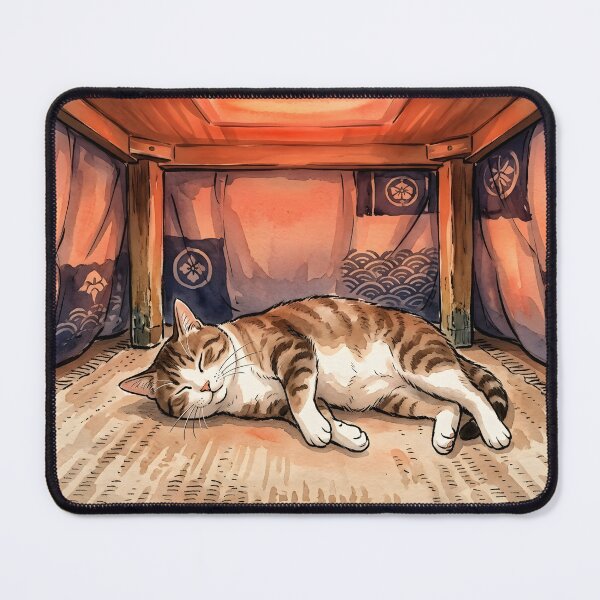 Item preview, Cat Napping Under a Kotatsu in Japanese Winter designed and sold by japaneseries.