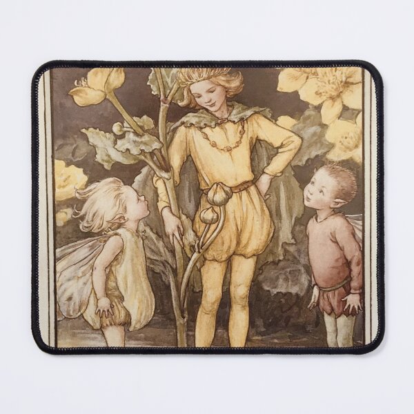 Item preview, Fairy Tale Wall Art, Kingcup Flower Fairy Illustration, Cicely Mary Barker Vintage Storybook Print designed and sold by RickE.