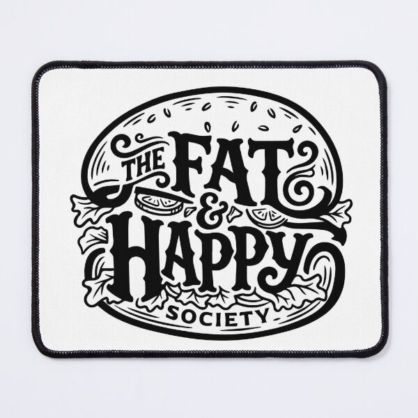 Item preview, The Fat and Happy Society Vintage Foodie Emblem designed and sold by ARACREATIVECO.