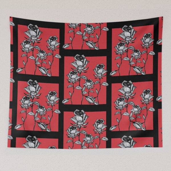 Item preview, Hand Drawn Four Ink Roses on Red - for Mom designed and sold by Francicci.