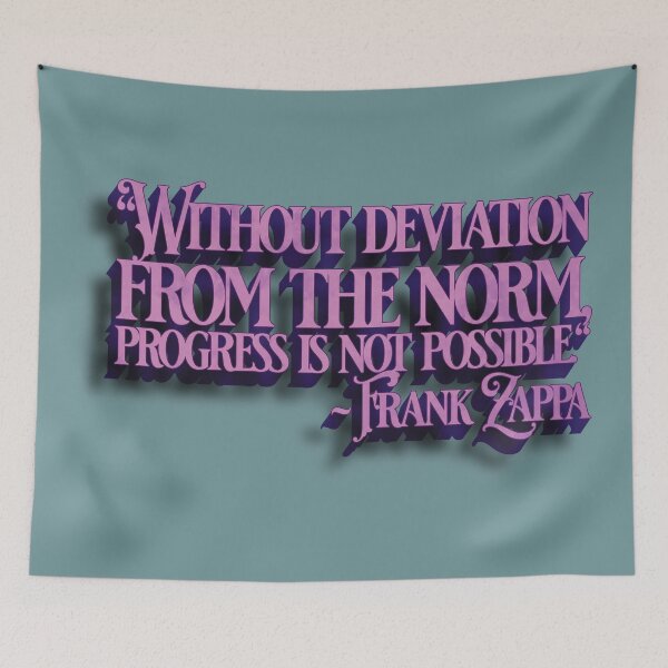 Item preview, Frank Zappa Quote Stencil (Deviation = Progress) designed and sold by Cathedral of Curiosity.