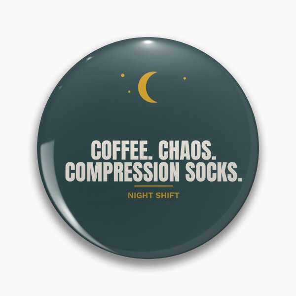 Item preview, Powered By Coffee, Chaos & Compression Socks designed and sold by Saline&Sarcasm.
