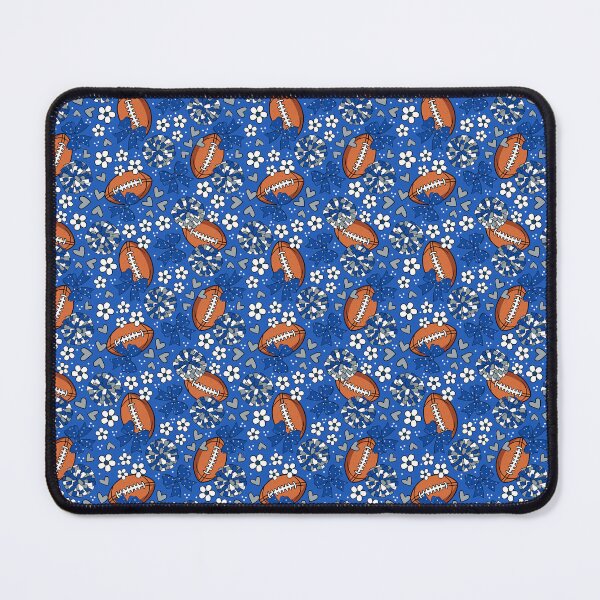 Item preview, Cheer Bows and Footballs Blue Navy Silver designed and sold by KrisInStitches.