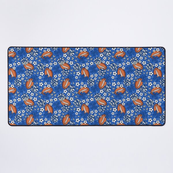 Item preview, Cheer Bows and Footballs Blue Navy Silver designed and sold by KrisInStitches.