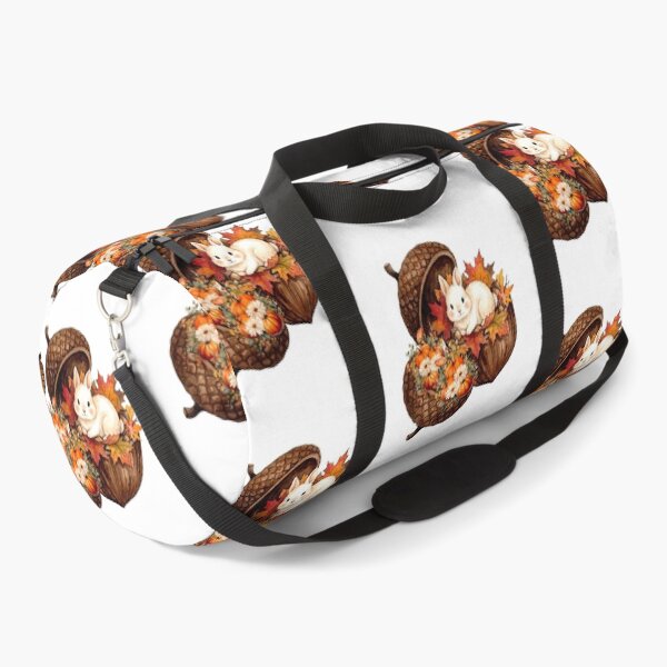 Item preview, Cute Watercolor Bunny in Acorn Autumn Leaves and Pumpkins Cottagecore Fall Design designed and sold by VibranPalette.