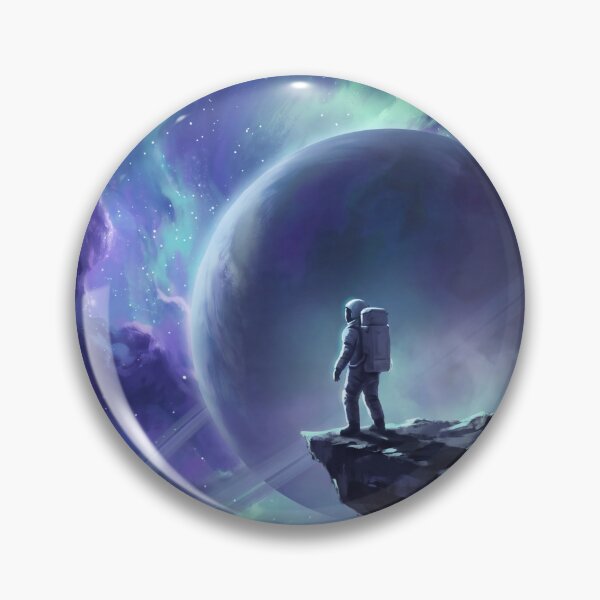 Item preview, Cosmic Wanderer Astronaut on Cliff Nebula Galaxy Space Art designed and sold by SnazzifyDigital.