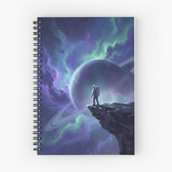 Item preview, Cosmic Wanderer Astronaut on Cliff Nebula Galaxy Space Art designed and sold by SnazzifyDigital.