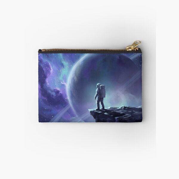Item preview, Cosmic Wanderer Astronaut on Cliff Nebula Galaxy Space Art designed and sold by SnazzifyDigital.