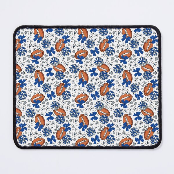 Item preview, Cheer Bows and Footballs Blue Navy Silver designed and sold by KrisInStitches.