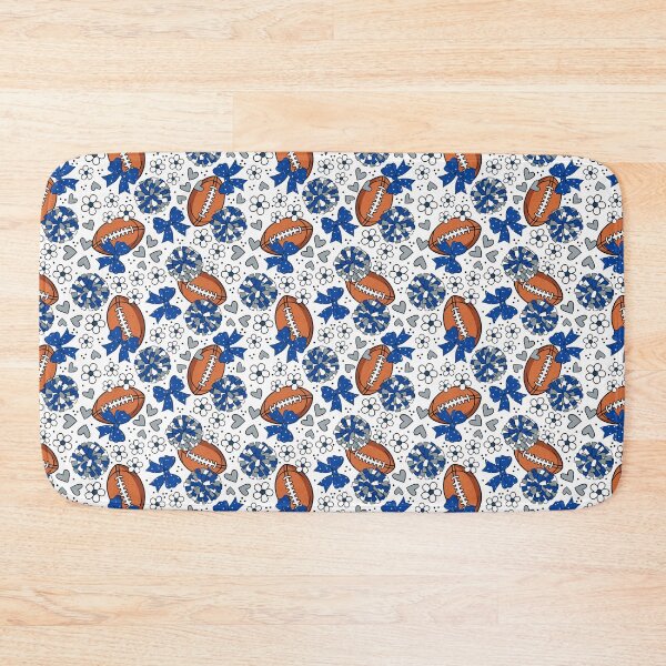 Item preview, Cheer Bows and Footballs Blue Navy Silver designed and sold by KrisInStitches.