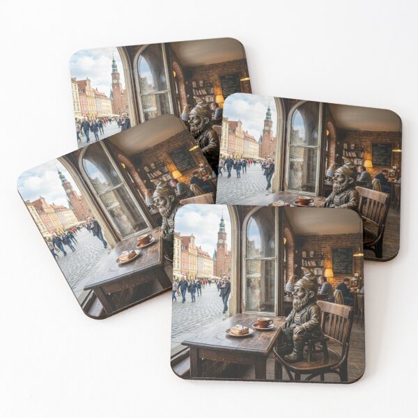 Item preview, Café Morning Gnome Art Print – Cozy Coffee Lover Gift, Poland Travel Decor designed and sold by Purrfecta.