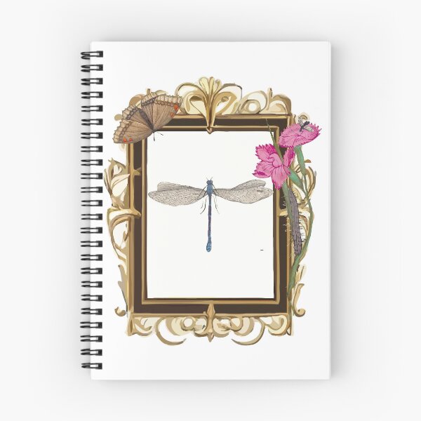 Item preview, Botanical Dragonfly and Vintage Frame Illustration designed and sold by ARACREATIVECO.