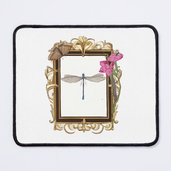 Item preview, Botanical Dragonfly and Vintage Frame Illustration designed and sold by ARACREATIVECO.