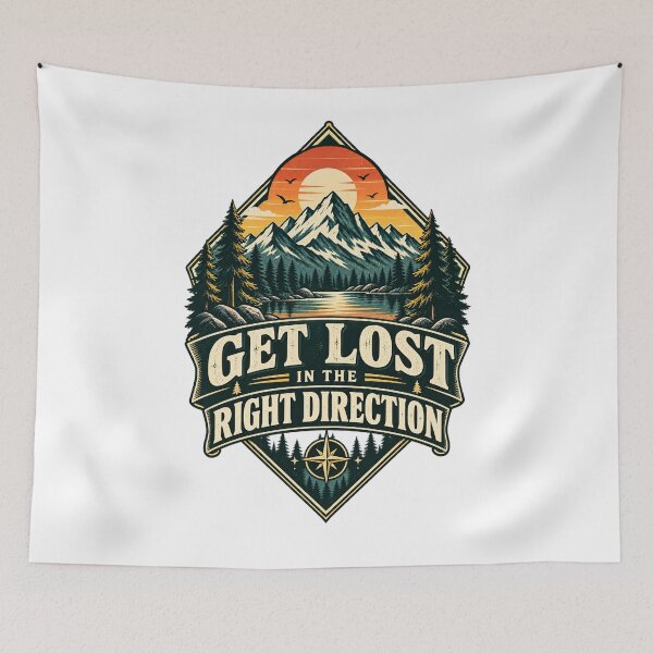 Item preview, Get Lost In The Right Direction - Retro Hiking designed and sold by Ridaelb.