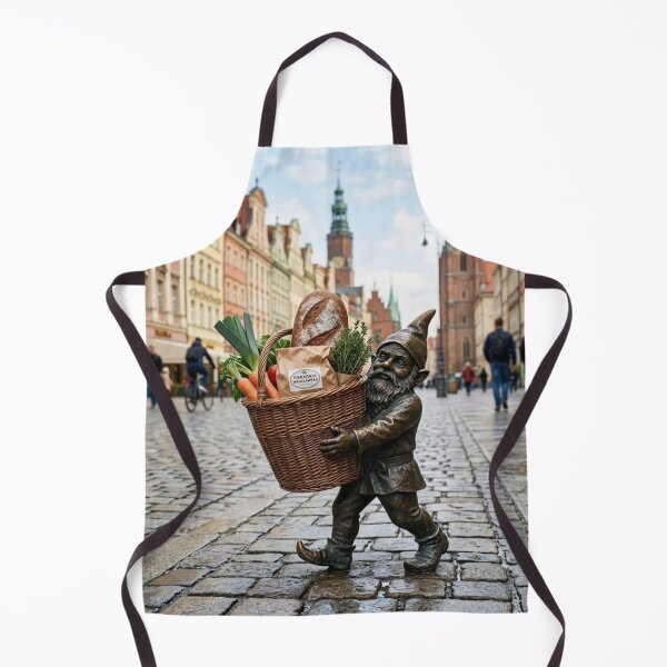 Artikelvorschau, Kunstdruck mit Einkaufskorb-Gnom – Charmantes Geschenk für Feinschmecker, Reisedeko für Polen entworfen und verkauft von Purrfecta.