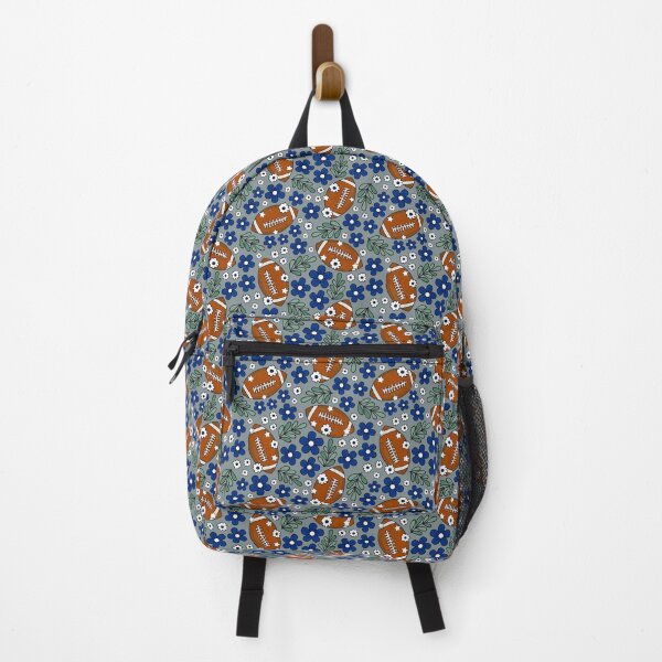 Item preview, Football Floral in Navy Blue and Silver designed and sold by KrisInStitches.