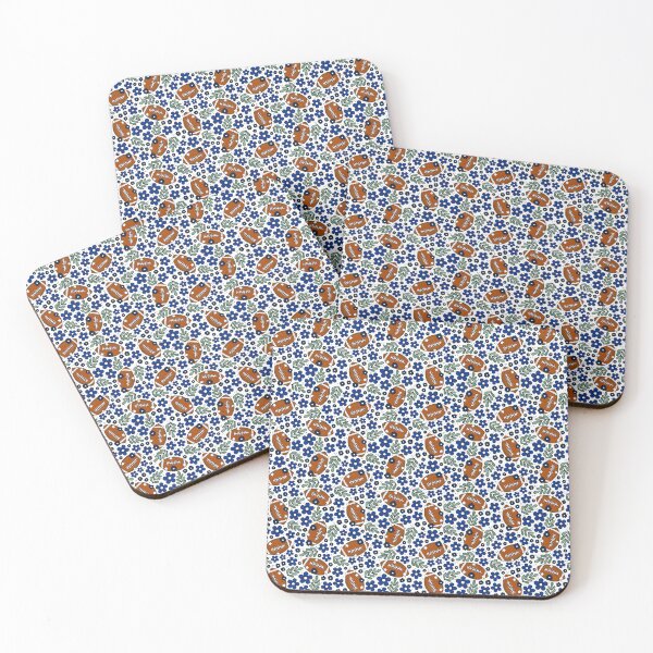 Item preview, Football Floral in Navy Blue and Silver designed and sold by KrisInStitches.