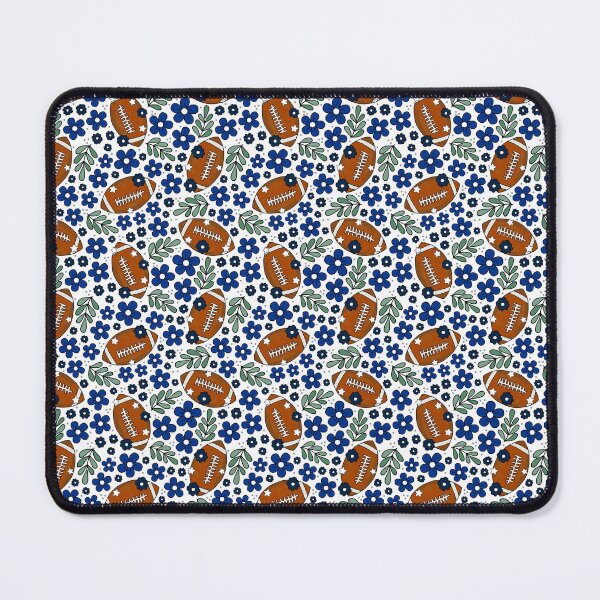 Item preview, Football Floral in Navy Blue and Silver designed and sold by KrisInStitches.