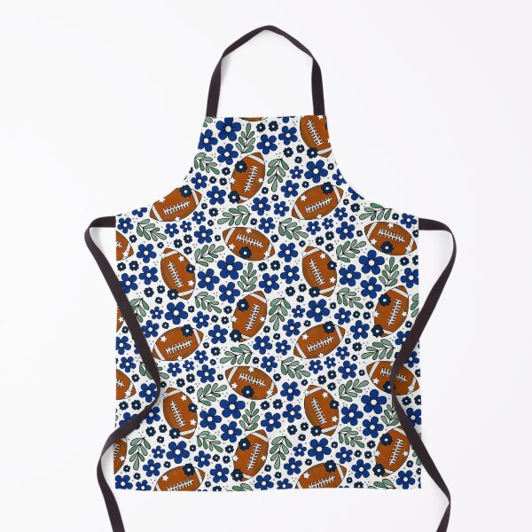 Item preview, Football Floral in Navy Blue and Silver designed and sold by KrisInStitches.