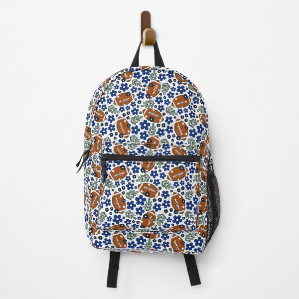 Item preview, Football Floral in Navy Blue and Silver designed and sold by KrisInStitches.