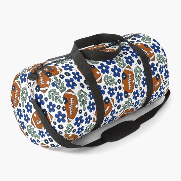 Item preview, Football Floral in Navy Blue and Silver designed and sold by KrisInStitches.