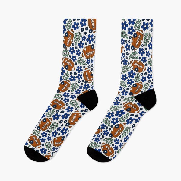 Item preview, Football Floral in Navy Blue and Silver designed and sold by KrisInStitches.