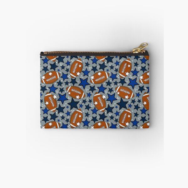 Item preview, Footballs and Stars in Navy Blue and Silver designed and sold by KrisInStitches.