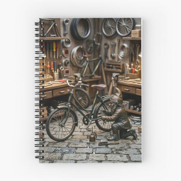 Item preview, Bicycle Repair Gnome Art Print – Quirky Cyclist Gift, Poland Travel Decor designed and sold by Purrfecta.