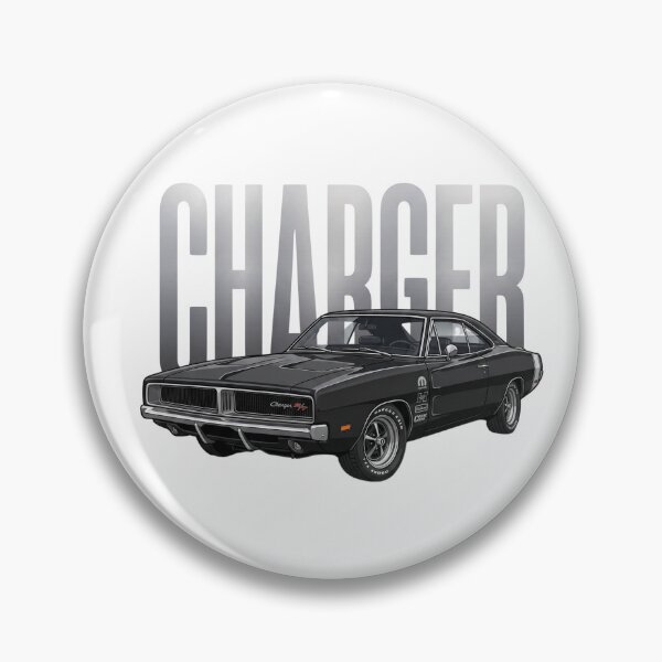 Item preview, Black 1969 Dodge Charger R/T Classic American Muscle Vector Art designed and sold by Motorline44.