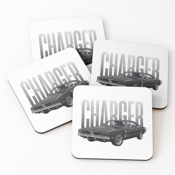 Item preview, Black 1969 Dodge Charger R/T Classic American Muscle Vector Art designed and sold by Motorline44.