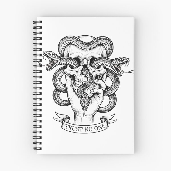 Item preview, Trust No One Skull Hand Snakes Eye Sockets - Gothic Tattoo Art designed and sold by VYBE DARK Studio.