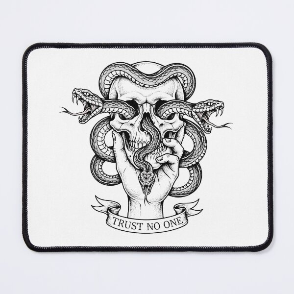 Item preview, Trust No One Skull Hand Snakes Eye Sockets - Gothic Tattoo Art designed and sold by VYBE DARK Studio.