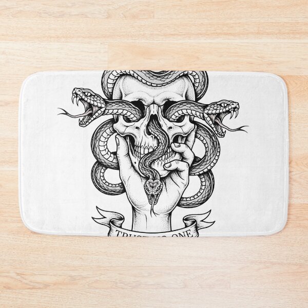 Item preview, Trust No One Skull Hand Snakes Eye Sockets - Gothic Tattoo Art designed and sold by VYBE DARK Studio.