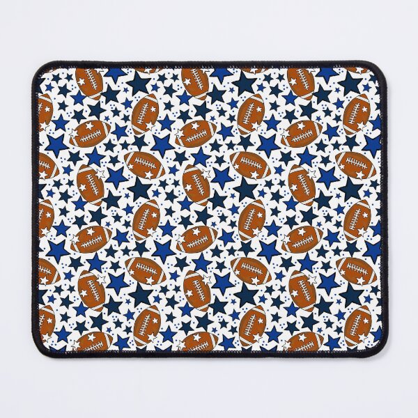 Item preview, Copy of Footballs and Stars in Navy Blue and Silver designed and sold by KrisInStitches.