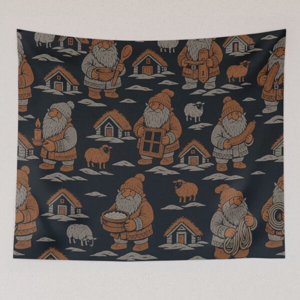 Item preview, Yule Lads Thirteen Icelandic Repeat | Jolasveinar Folklore Winter Pattern designed and sold by StickyGuys.