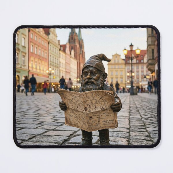 Item preview, Lost with a Map Gnome Art Print – Funny Travel Gift, Poland Travel Decor designed and sold by Purrfecta.